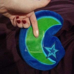 Accent picture frame plush pillow blue & green